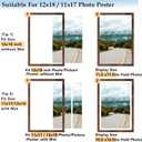 Wood 12x18 Picture Frame with 11x17 Mat, Display 11x17 with Mat or 12x18 Without Mat, Wood 12 by 18 Photo Frame, 12 x 18 Frame for Wall Hanging Display, Deep Brown
