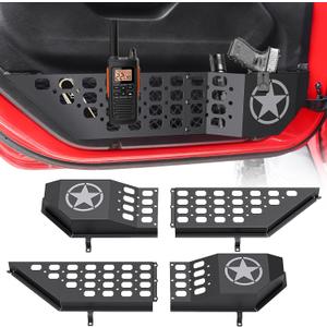 Metal Front Door Pocket Storage Box for Jeep Wrangler JL JLU 4XE 2018-2025 & Gladiator JT 2020-2022 2023 2024 2025 Accessories Door Organizer Storage Molle Panels (Not for Power Seats), 2PCS