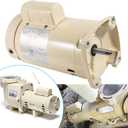 355010S Pool Pump Motor 1 HP Replacement Motor Parts Fit For Whisperflo High Performance Pool Pumps WFE-4 & WFE-26, Square Flange Pool Motor