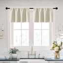 XTMYI Boho Valances for Windows 2 Pack,Rod Pocket Blackout Farmhouse Valance for Living Room Bedroom Bathroom,Ivory/Cream Color/Colored