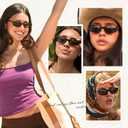 mosanana Retro Cat eye Sunglasses Rectangle Oval Y2k Women 90s Trendy Narrow Small MS52583