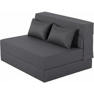 Folding Sofa Bed, Convertible Sleeper Chair Bed, Standard Size, Dark Grey | Foldable Mattress with Pillow, Washable Cover, Ideal for Living Room, Bedroom and Guest Room