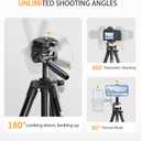 71 Camera Tripod Aluminum Tall Tripod Stand Compatible with Canon Nikon with Wireless Remote Phone Holder and Bag Max Load 6.6 LB