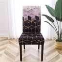 Gibelle Dining Room Chair Covers Set of 12, Stretch Parsons Chair Slipcovers Universal Removable Washable Chair Seat Covers Protector for Dining Room, Kitchen, Hotel and Party, Purple Cubes