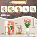 Flower Bouquet Building Set Tulips Rose with Vase for Adults -1011pcs