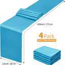 SiinvdaBZX 4 Pcs Teal Blue Satin Table Runner 12 x 108 inches Long, Bright Smooth Satin Wedding Table Runner Decorations for Birthday Parties, Buffet, Banquets, Graduations, Engagements
