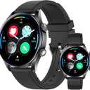 Smart Watch for Men Women, 1.39" Round GPS Watcher with 100+ Sports Modes, Blood Pressure/Heart Rate/Blood Oxygen/Sleep Monitor, IP67 Waterproof Smartwatch for Android iOS (Black)