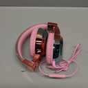 QearFun Kids Headphones Wired with Mic, 85/94dB Safe Volume Limit, Foldable Over Ear, Tangle-Free Cord & Sharing Port, Wired On-Ear Headset for School, Chromebook, Tablet, Travel - Boys & Girls (Pink aurora)