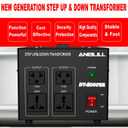 Anbull Voltage Converter 2000 Watt Voltage Transformer, 220V / 230V / 240 Volt to 110V / 120 Volt or 110V / 120 Volt to 220V / 230V / 240 Volt, Heavy Duty Step Up & Down Transformer Converter