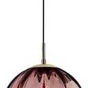 KCO Lighting Modern Large Globe Pendant Light - Vintage Gold Single Pendant - Round Glass - Industrial Kitchen Island & Dining Room Light Fixture (Burgundy-9.8')