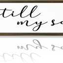 Christian Wood Sign, Farmhouse Table Shelf Decoration, Home Office Decor for Women, Bedroom Decor, Wooden Framed Wall Plaque, Be Still My Soul Sign 17.8x4x1.2 inches