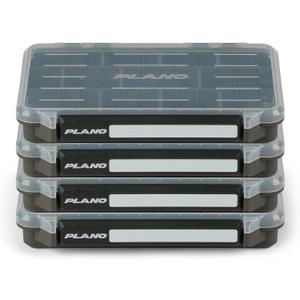 Plano StowAway 3600 Stow Tackle Box with Corrosion-Preventive Rustricor, 4-Pack, Single Latch Design, Transparent DuraView Lid, Stackable Storage for Fishing Bait, Lures and Gear