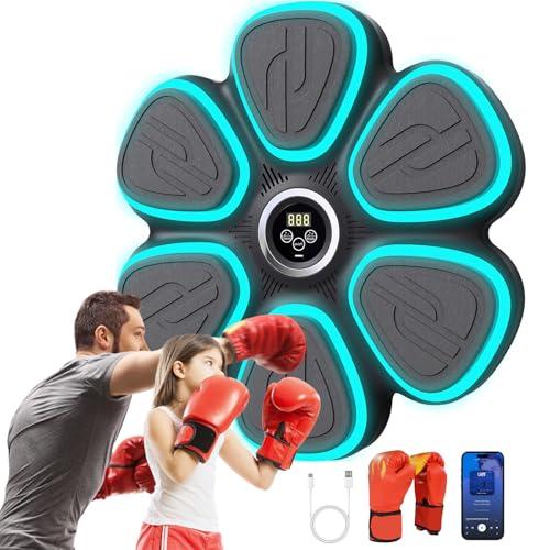 Music Boxing Machine for Adults Kids, Smart Bluetooth Boxing Training Equipment with 9 Speeds & 30-Step Volume Control, Gloves, Wall Mounted, Punching Bag Gifts for Home, Office and Gym
