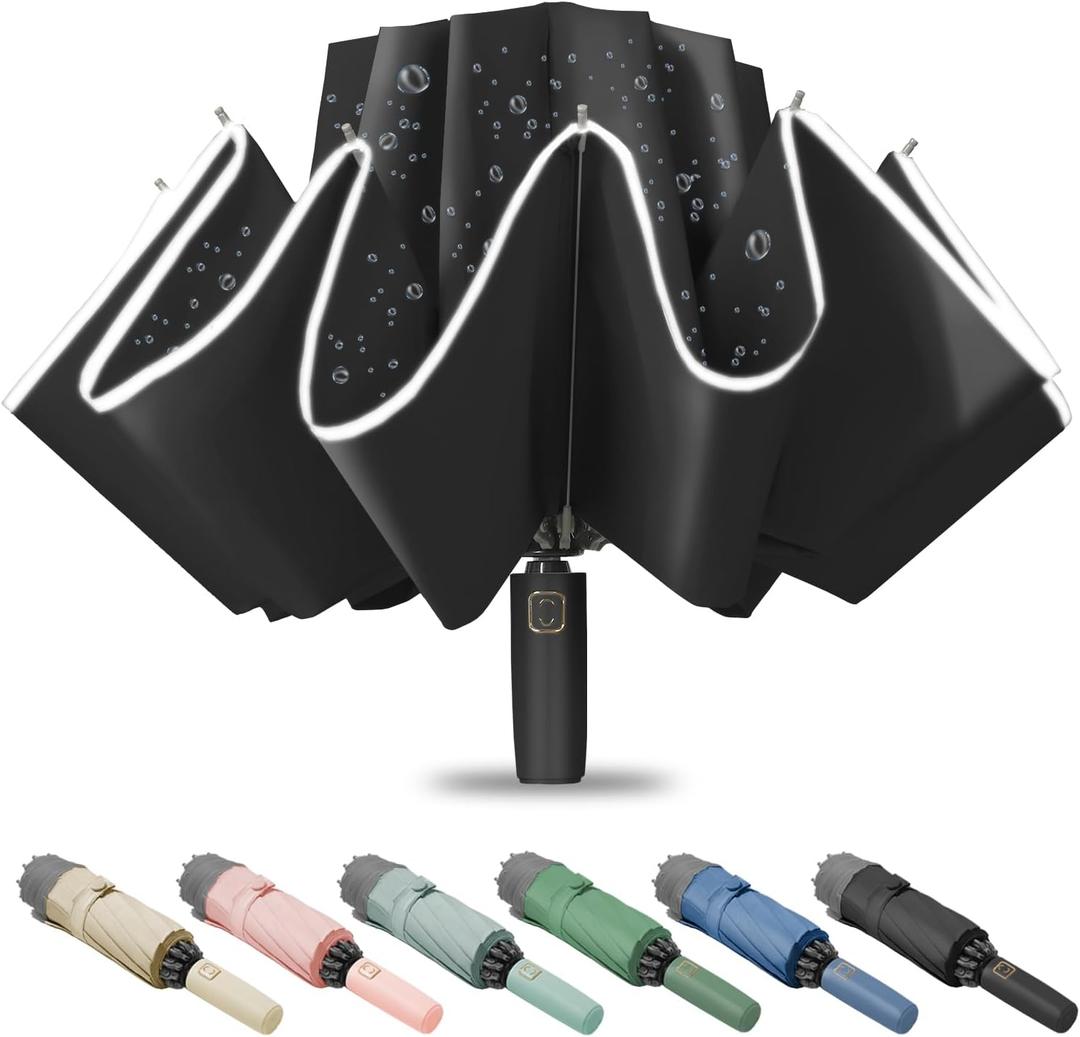 Large Windproof Travel Umbrella, Portable Reverse Folding Car Umbrella, Compact Inverted Design with Waterproof Canopy, Automatic, 10 Durable Ribs, 45.6/13 Inch, Fits Backpack Large Windproof Travel Umbrella, Portable Reverse Folding Car Umbrella, Compact Inverted Design with Waterproof Canopy, Automatic, 10 Durable Ribs, 45.6/13 Inch, Fits Backpack