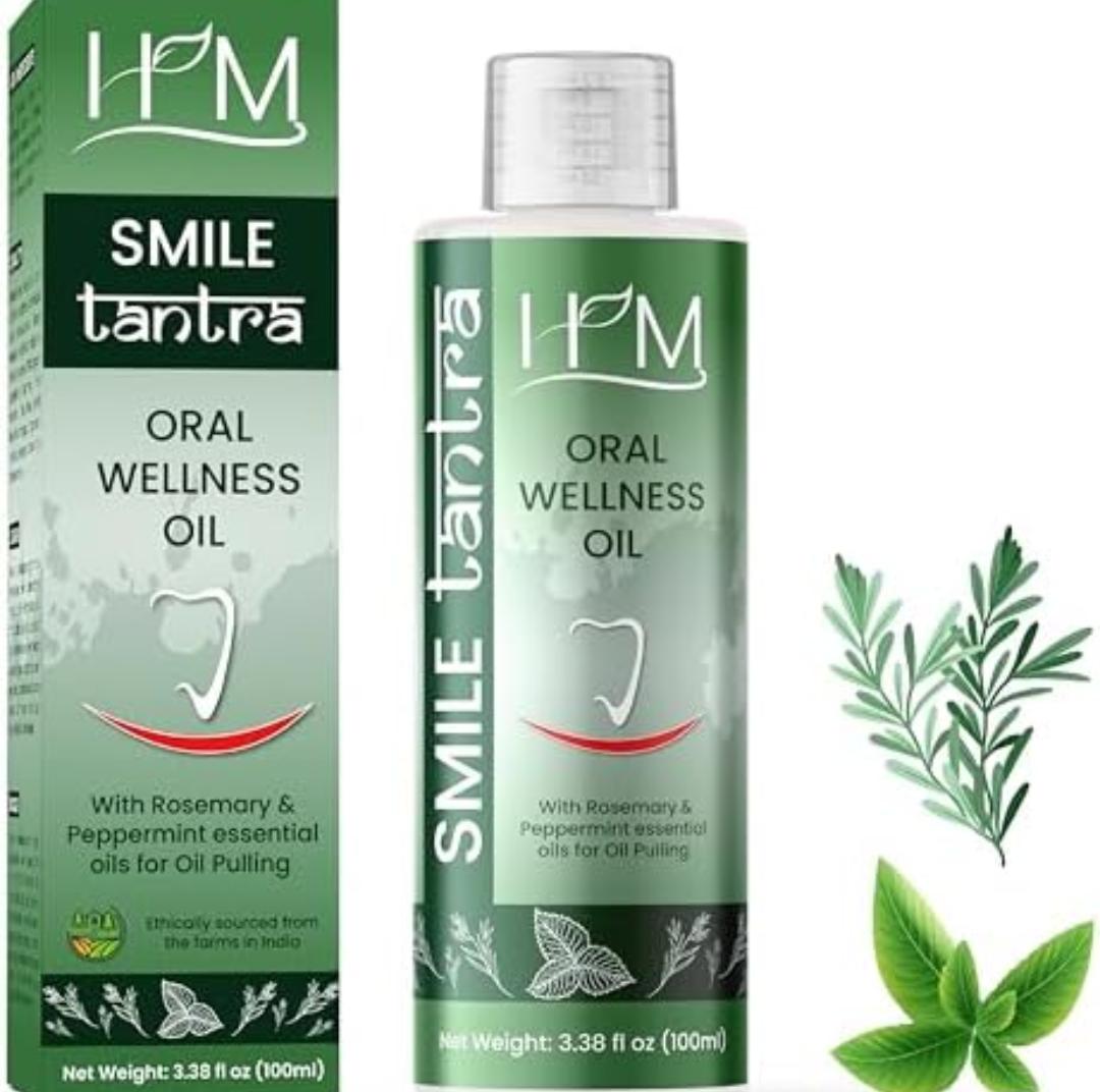 Pack of 4, Happy Moms Oil Pulling with Rosemary & Peppermint Essential Oils for Oral Health, Healthy Teeth and Gums, Alcohol Free Mouthwash, Teeth Whitening, Helps with Bad Breath and Freshens Mouth