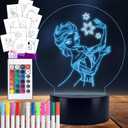 2 x Acrylic Dry Erase Note Board, 16 Color Changing Lumiboard with Remote Control, Writing Message Board Acrylic Night Light, Room Decor for Teen Girls Boys, Round Scratch Resistant Panel