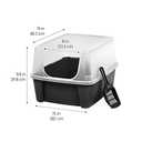 IRIS USA 2 Pack Large Open Top Cat Litter Box with High Sides, Scatter Shield & Scoop, Black, for Indoor Cats, Kittens or Multicat Homes