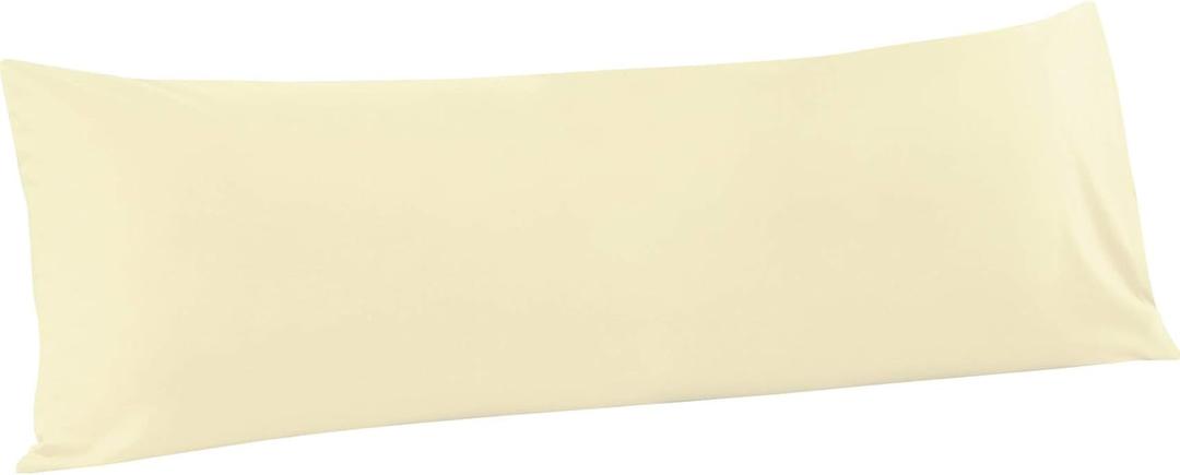 FLXXIE Body Pillow Cover - Super Soft Microfiber 20x54 Body Pillow Case - Envelope Closure, Wrinkle, Stain Resistant 20x54 Long Pillowcase, Ivory