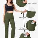 TACVASEN Women's Hiking Cargo Pants Lightweight Water Resistant Quick Dry Outdoor Work Mountain Trouser Zipper Pockets (Green, S)