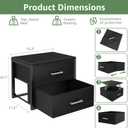 BOLUO Stackable Storage Drawers Closet Organizers and Storage Fabric Black 2 Drawer Dresser for Bedroom Modern