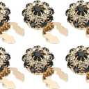 PATIKIL 6 Pcs Rhinestone Button Covers, 17.5mm 11/16" Decorative Buttons Clips Detachable Sewing Kit Replacement for Women Men DIY Crafts Holiday Decor Dress Accessories, Gold Black