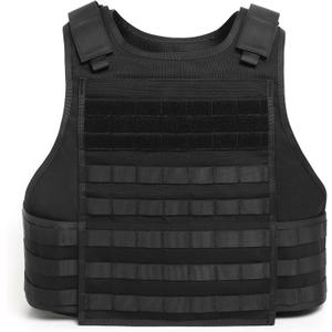 TACNEX Lightweight MOLLE Duty Vest Adjustable Weighted Workout Vest for Men Women (Black), One Size