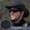 Fishing Hat, UPF50+ Wide Brim Sun Hat for Men Women, UV Protection Hiking Beach Bucket Hats Summer Safari Hat (Black)