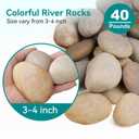 40 lbs Rocks for Outdoor Landscaping, 3"-4" Aquarium Rocks for Fish Tank, Natural Decorative Garden Stone for Plants, Flower Pots, Vase, Walkways, Yard