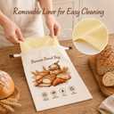 2 Pack Beeswax Bread Bags for Sourdough, 17.3 x 13 in, Removable Liner | Reusable Cotton Linen Outer Bag with Beeswax Inner Liner for Homemade Bread and Fresh Loaf Storage
