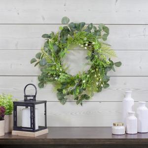 Eucalyptus and Foliage Springtime Floral Wreath Green