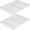 TeamFar Cooling Rack Set of 2, Stainless Steel 16.5 x 11.5 Baking Rack for Oven Cooking Roasting Grilling, Wire Rack for Cooling Cookies, Fits Half Sheet Pan, Healthy & Heavy Duty, Dishwasher Safe