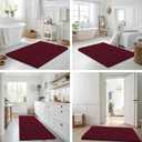 Smiry Bathroom Rugs Mat 59x24, Extra Soft Absorbent Chenille Bath Rugs, Non Slip Rubber Backing Machine Washable Quick Dry Bath Mats for Bathroom Floor, Tub, Shower, Home Decor Accessories, Burgundy