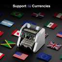 LOLARAN AL-923 Mixed Denomination Money Counter Machine, Value Counting with CIS/UV/MG/IR/DD/DBL/HLF/CHN Counterfeit Detection, Touch Screen, Supports 120 Currency Programs