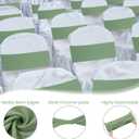 Kinlop 150 Pcs Spandex Chair Sashes Bows Stretch Chair Cover Bands Elastic Ties Bands Slider Sashes Without Buckle Decorations for Wedding Party Events Ceremony Birthday(Sage Green)