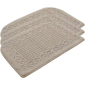 COSY HOMEER 32X20 Inch Anti Fatigue Kitchen Rug Mats are Made of 100% Polypropylene Half Round Rug Cushion Specialized in Anti Slippery and Machine Washable,Beige(3 pcs)
