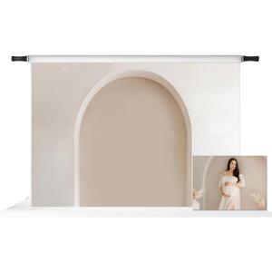 Kate 7x5ft Cream Maternity Backdrop White Arch Wall Backdrop Art Wall Photography Background Portrait Photo Fabric Props