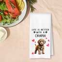 Cavapoo Dog Kitchen Towels, Cavapoo Gifts for Women Dish Tea Towels for Kitchen Decor, Dog Lovers Mom Gifts Decorative Hand Towel for Bathroom, 16x24 Inches