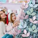 Norme 12 Pcs Pastel Christmas Picks Artificial Pastel Christmas Tree Picks Artificial Magnolia Stem Branches Faux Xams Leaves for Xmas Tree Topper Decorations Vase Filler Home Decor