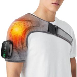 Cordless Shoulder Heating Pad with Massage, FSA Eligible, Shoulder Massager Wrap for Pain Relief, hsa, 3 Heating Levels, 3 Vibrations, Perfect for Home Use, Office, Travel, Gift for Women Men