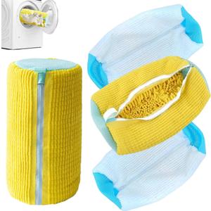 4Pack XXL Shoe Washing Machine Bag - Reusable Shoe Cleaning Bags, 360Deep Clean for Sneakers, Tennis Shoes, and Slippers,Wash Bags Perfect for Travel & Home Use(Yellow and White)