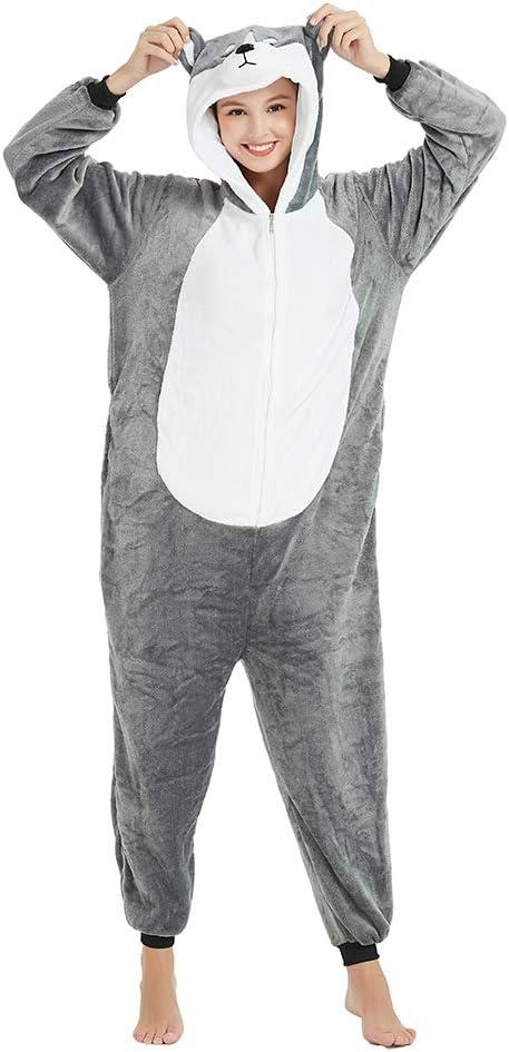 Easter Bunny Costume Rabbit Animal Dog Onesie for Adult Women Men Husky Puppy Plush One Piece Pajamas Cosplay (X-Large)