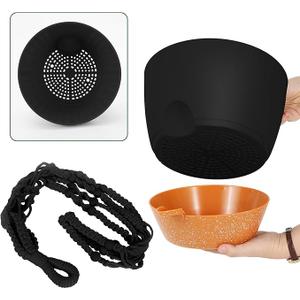 GARDIFE 10 Inch Hanging Planters with Macrame Plant Hanger for Indoor and Outdoor Plants, 1 Pack Large Self Watering Hanging Plant Pot with Basket Flower Pot with Drainage Hole, Black GARDIFE 10 Inch Hanging Planters with Macrame Plant Hanger for Indoor and Outdoor Plants, 1 Pack Large Self Watering Hanging Plant Pot with Basket Flower Pot with Drainage Hole, Black