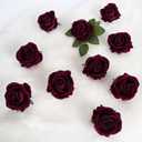 Burgundy Artificial Flowers Velvet Roses 25 PCS Real Look Silk Flowers with Stems for DIY Wedding Party Baby Shower Home Decoration(Burgundy)