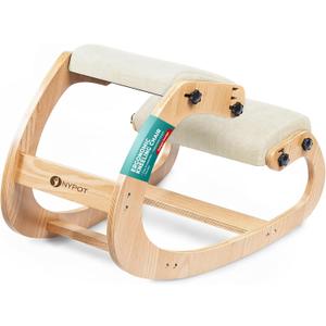 NYPOT Ergonomic Kneeling Chair with Adjustable Seats - Knee Chair for Posture Correction & Kneel Rocking Stool for Desk - Back Pain Relief and Support for Home and Office - (Ivory)