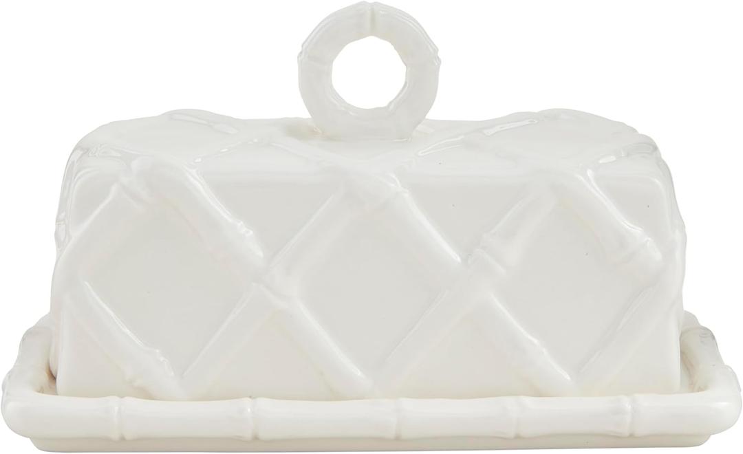 Mud Pie Bamboo Butter Dish; 4 3/4" x 7"