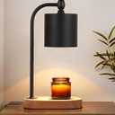 MEIXISUE Candle Warmer Lamp with Dimmer and Timer, Black Electric Candle Wax Melt Warmer with 2 Bulbs Home Decor for Women Gifts New Home Jar Candles
