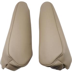 GXARTS Driver and Passenger Side Leather Front Seat Armrest Cover Tan Compatible with Toyota Land Cruiser 1998 1999 2000 2001 2002 2003 2004 2005 2006 2007