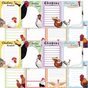PerKoop 16 Pieces Funny Chickens Sticky to Do Notepad Chicken Scratch Chick Chicken Coop Lover Gifts Country Notebook Self Stick Note Pads for Hens Farm Lover,3 x 4 Inch 480 Pack