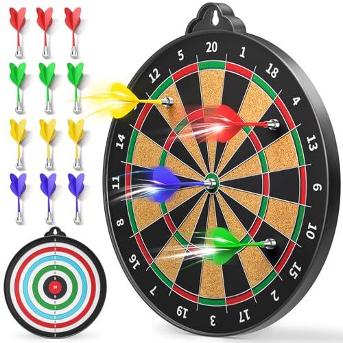 Magnetic Dart Board for Kids - 12pcs Magnetic Darts, Indoor/Outdoor Kids Games and Party Games, Christmas Birthday Gifts Toys for 3-12 Year Old Boys