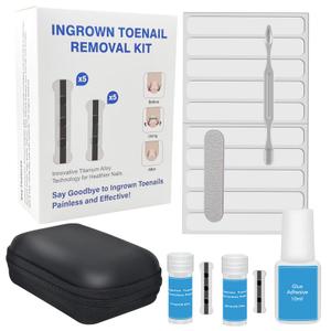 Upgraded ingrown toenail treatment, nail kit, Ingrown Toenail Treatment, Ingrown Toenail Removal Kit, Designed for Curved Nail Repair, Ingrown Toenail Corrector, Suitable for many types of correction. (0.79in/0.67in)